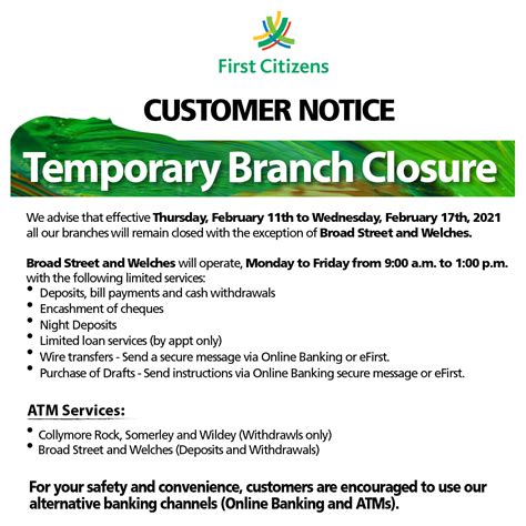 TEMPORARY BRANCH CLOSURE – DAGUPAN BRANCH.